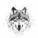 wolf, simple, one color, black tattoo design idea