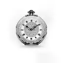 Pocket Watch whit chain and flowers tattoo design idea
