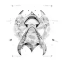 Shark camouflage pattern inspired by military uniforms tattoo design idea