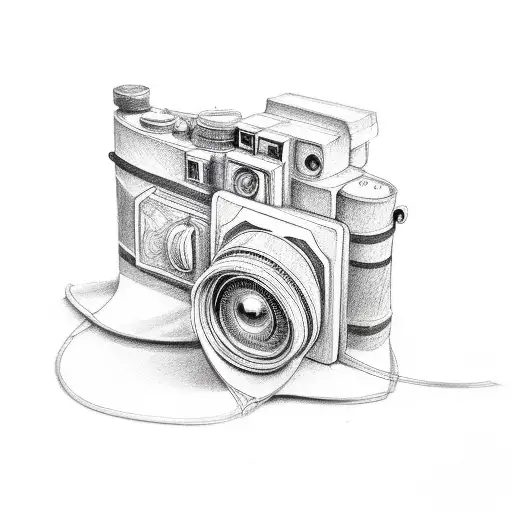 camera tattoo design idea