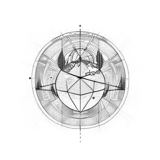flat earth  tattoo design idea