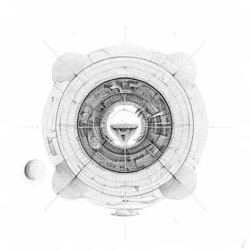 flat earth  tattoo design idea