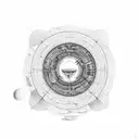 flat earth  tattoo design idea