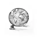 flat earth  tattoo design idea