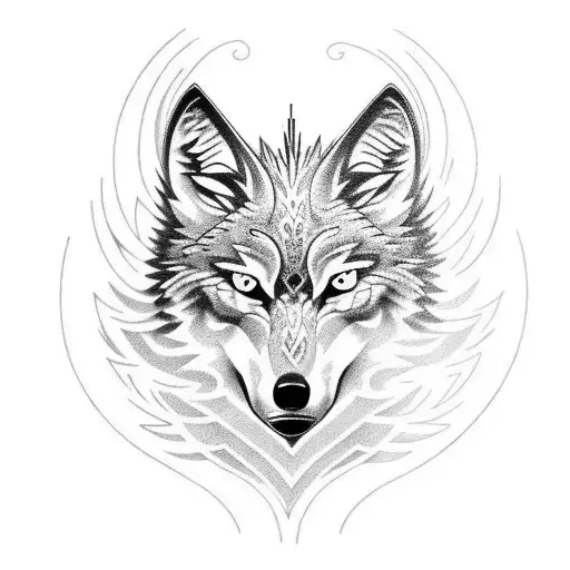 wolf phoenix  tattoo design idea