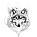 wolf phoenix  tattoo design idea