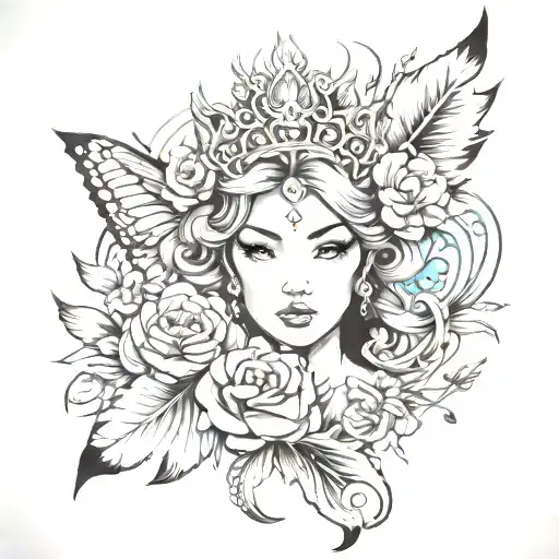 worship Queen Jessica  tattoo design idea