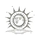 sun and moon tattoo design idea