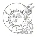 sun and moon tattoo design idea
