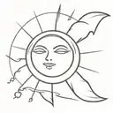 sun and moon tattoo design idea