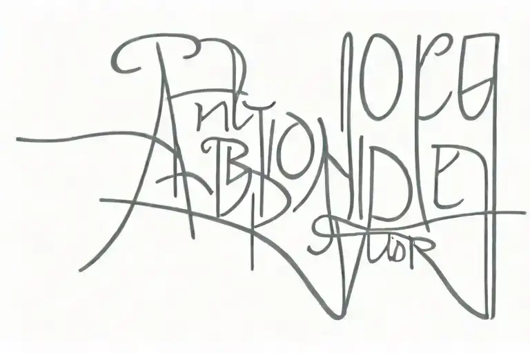 simple tattoo with the word "ALONE" lined out and the word "ABANDONED" lined out and the word "SURVIVOR" underneath  tattoo design idea