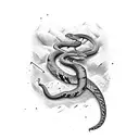 a snake shedding its skin  tattoo design idea