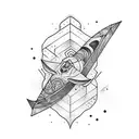 broken kayak tattoo design idea