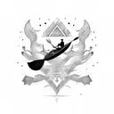 broken kayak tattoo design idea