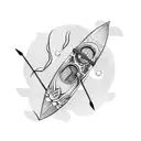 broken kayak tattoo design idea