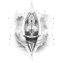 broken kayak tattoo design idea