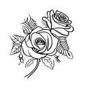 "I am because you were" with a rose and a carnation tattoo design idea