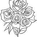 "I am because you were" with a rose and a carnation tattoo design idea