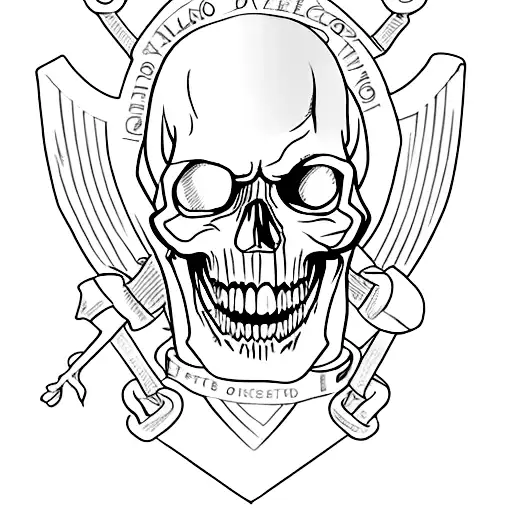 harley davidson bar and shield with skull tattoo design idea