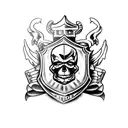 harley davidson bar and shield with skull tattoo design idea