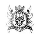 harley davidson bar and shield with skull tattoo design idea