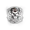 harley davidson bar and shield with skull tattoo design idea