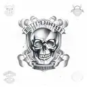 harley davidson bar and shield with skull tattoo design idea