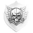 harley davidson bar and shield with skull tattoo design idea