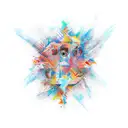 An abstract representation of the art of expression tattoo design idea