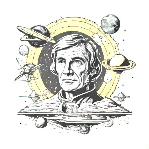 Carl Sagan science and space themed tattoo design idea