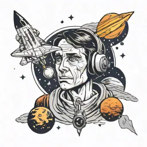 Carl Sagan space themed tattoo tattoo design idea