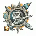 Carl Sagan science and space themed tattoo design idea