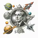 Carl Sagan science and space themed tattoo design idea