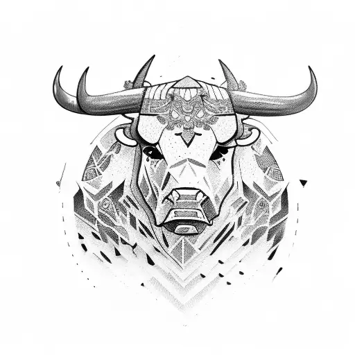 bull and bear fighting tattoo design idea