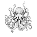 Octopus hippy tattoo design idea