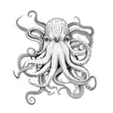 Octopus hippy tattoo design idea