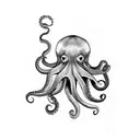 Octopus hippy tattoo design idea