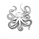 Octopus hippy tattoo design idea