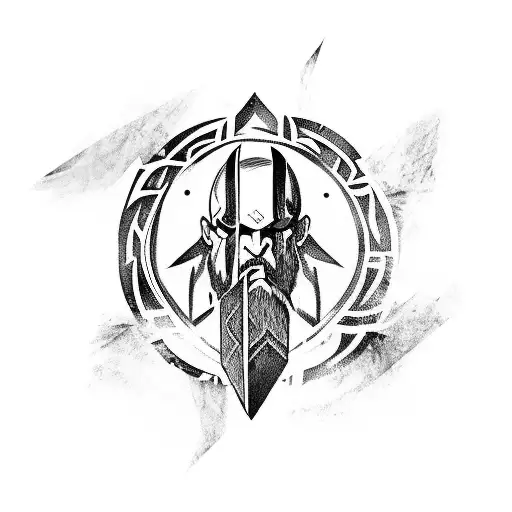 Tribal God Of War: Ragnarok Tattoo Idea - BlackInk AI