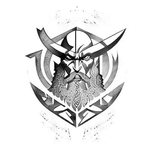 Tribal God Of War: Ragnarok Tattoo Idea - BlackInk AI