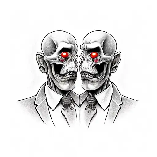 Dr Jekyl and Mr Hyde opposite faces good and evil tattoo design idea