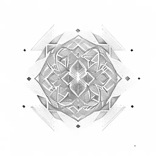 arabic geometry tattoo design idea