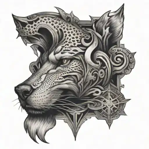 Wolfe and cross tattoo tattoo design idea