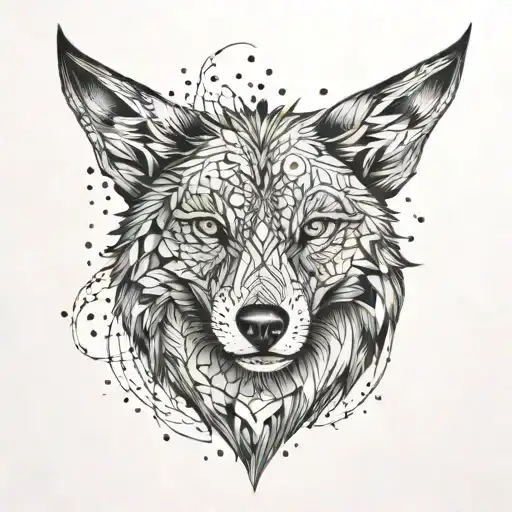 Wolfe and cross  tattoo design idea