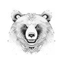 angry bear big mouth tattoo design idea