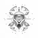 space cowboy tattoo design idea