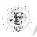 space cowboy tattoo design idea