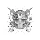 space cowboy tattoo design idea