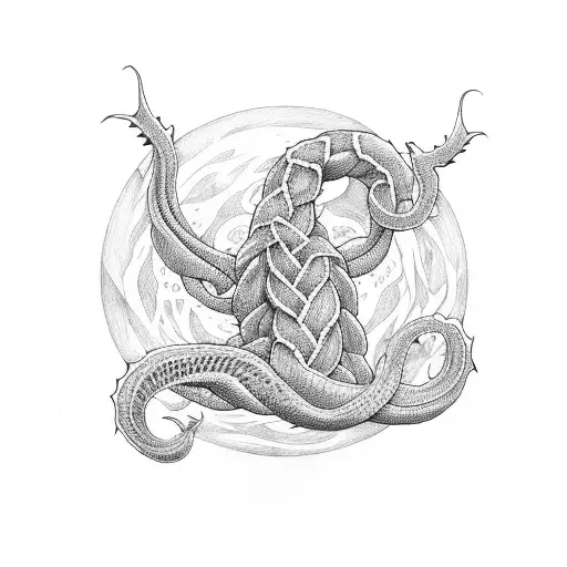 jormungandr and the earth tattoo design idea