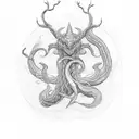 jormungandr and the world tree tattoo design idea